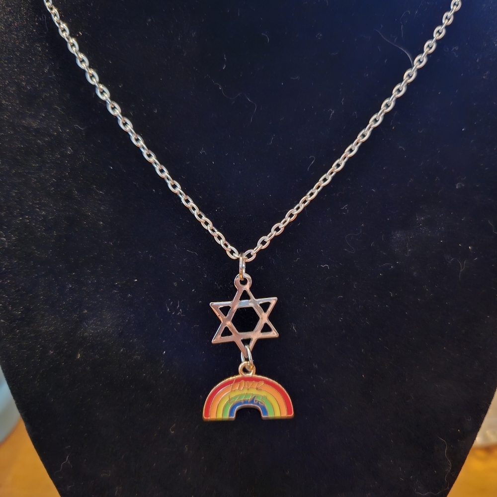 Jewish LGBTQIA Pride Necklace